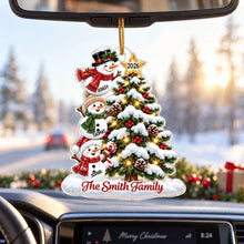 Load image into Gallery viewer, Personalized Acrylic Ornament Snowman Family Gift for Grandkids
