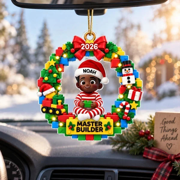 Personalized Acrylic Ornament Master Builder Gift for Kids