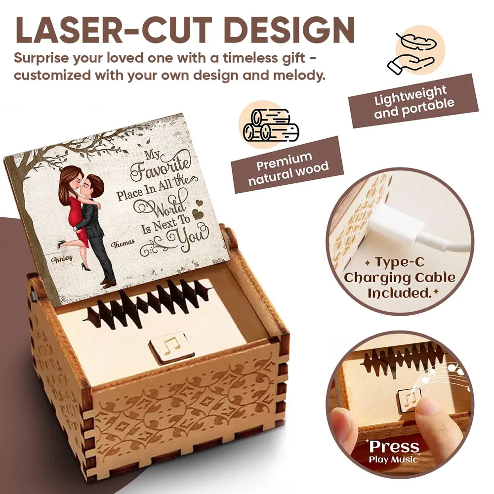 Personalized Romantic Music Box for Couples - Anniversary Gift Plaque MagicInPrints