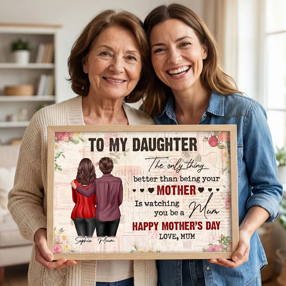 Personalized Mother-Daughter Canvas Art - Sentimental Gift for Mother's Day Poster or Canvas MagicInPrints