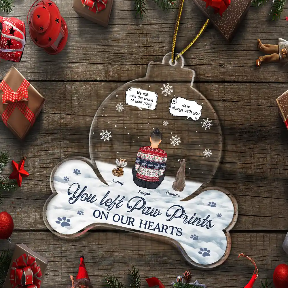 Forever In Our Hearts – Personalized Custom Shaped Acrylic Ornament – Gift for Dog Lovers Acrylic Ornament MagicInPrints