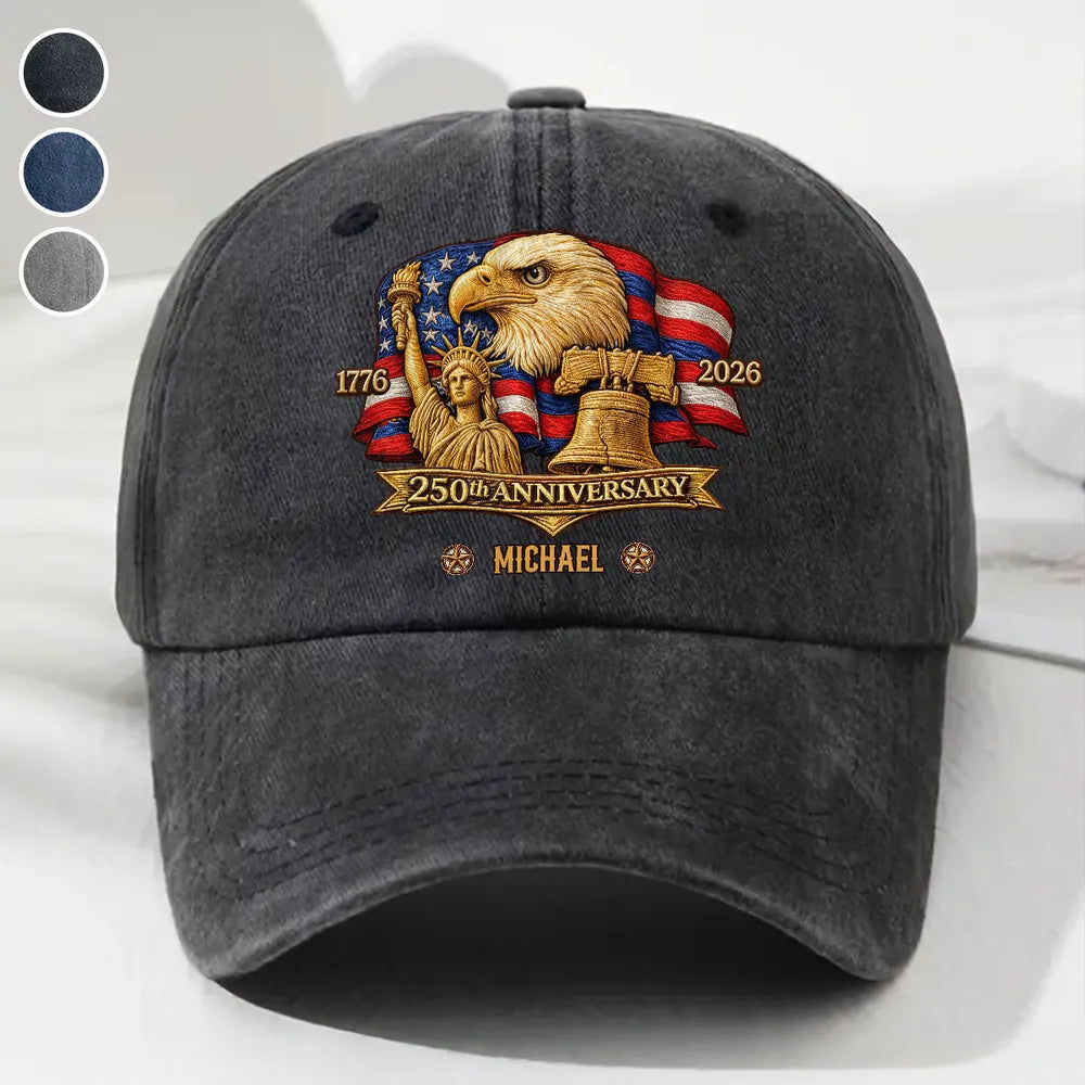 Custom Embroidered 250th Anniversary Cap for Patriotic Celebrations Hat MagicInPrints