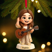 Load image into Gallery viewer, &quot;Strum Your Heartstrings!&quot; - Custom Guitarist Ornament - Personalized Gifts for Music Lovers Ornament PopCulturePrints
