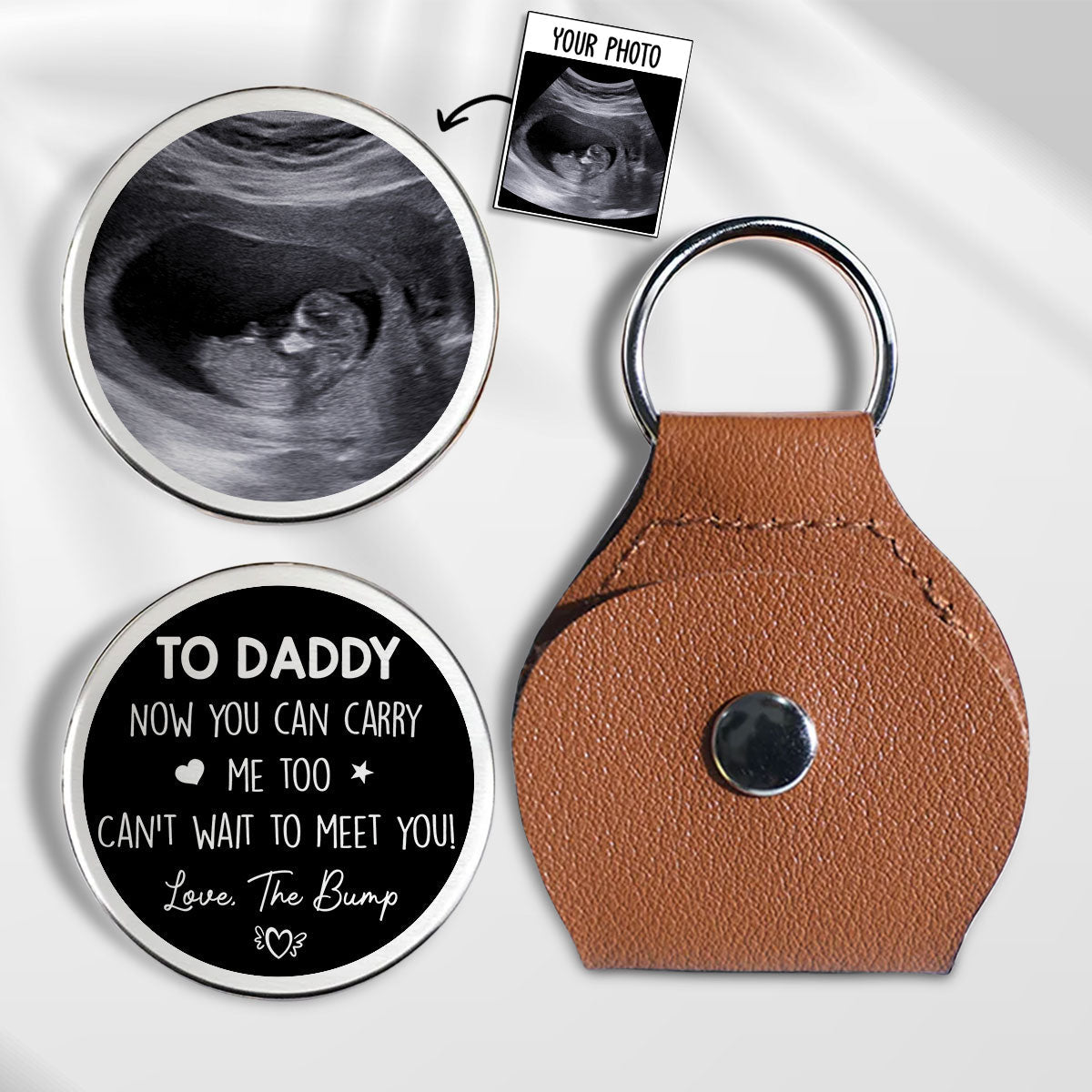 Personalized Ultrasound Photo Keychain for Dad - Sentimental Gift for Expecting Fathers Keychain MagicInPrints