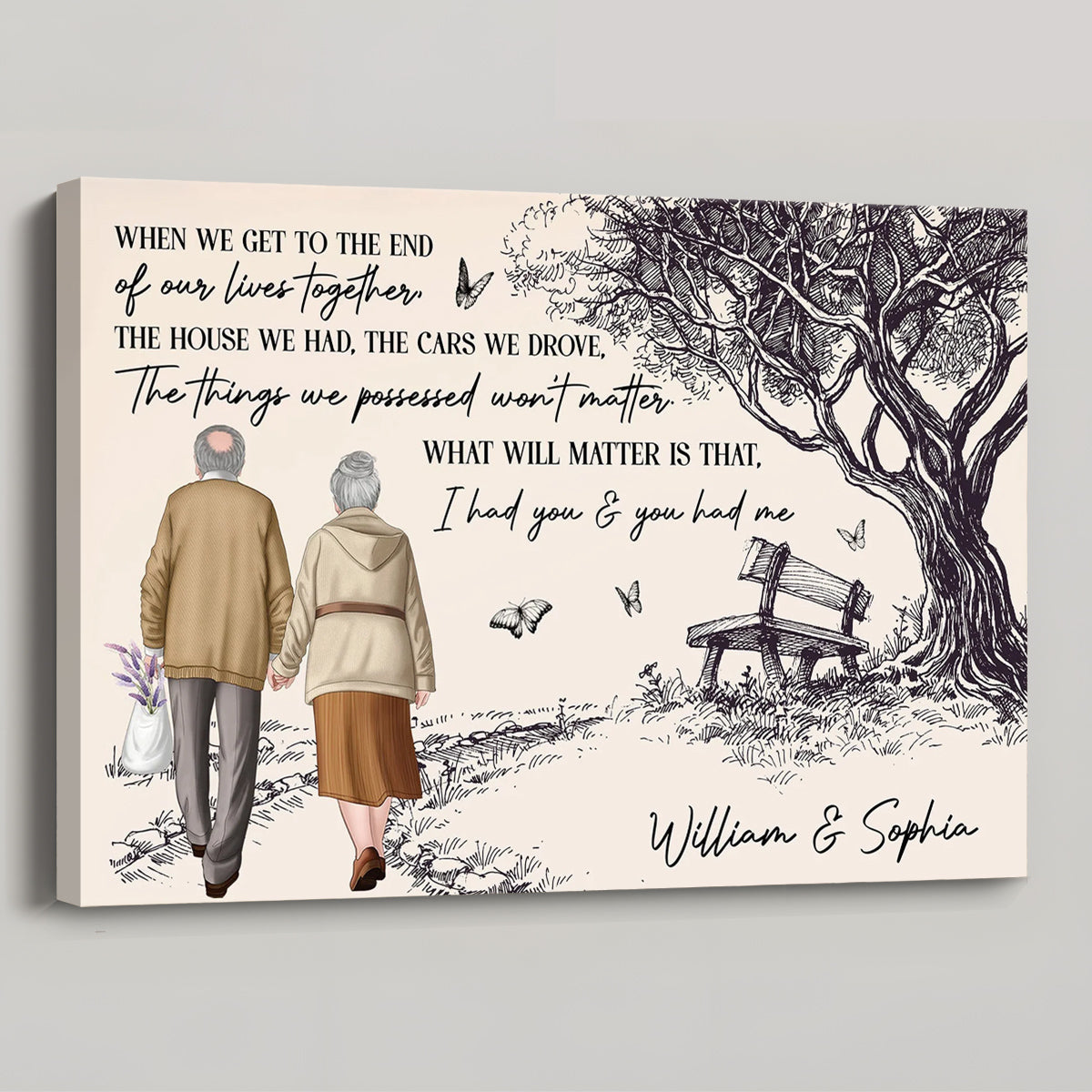 Personalized Couple Canvas Art for Seniors - Sentimental Anniversary Gift Poster or Canvas MagicInPrints
