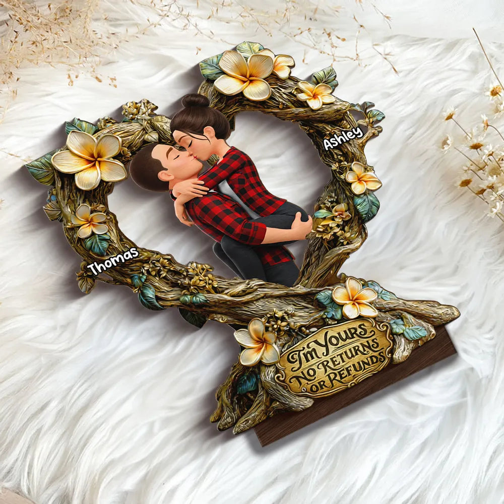 Personalized Couple Figurine Romantic Gift Heart-Shaped Sculpture - Anniversary Keepsake Plaque MagicInPrints
