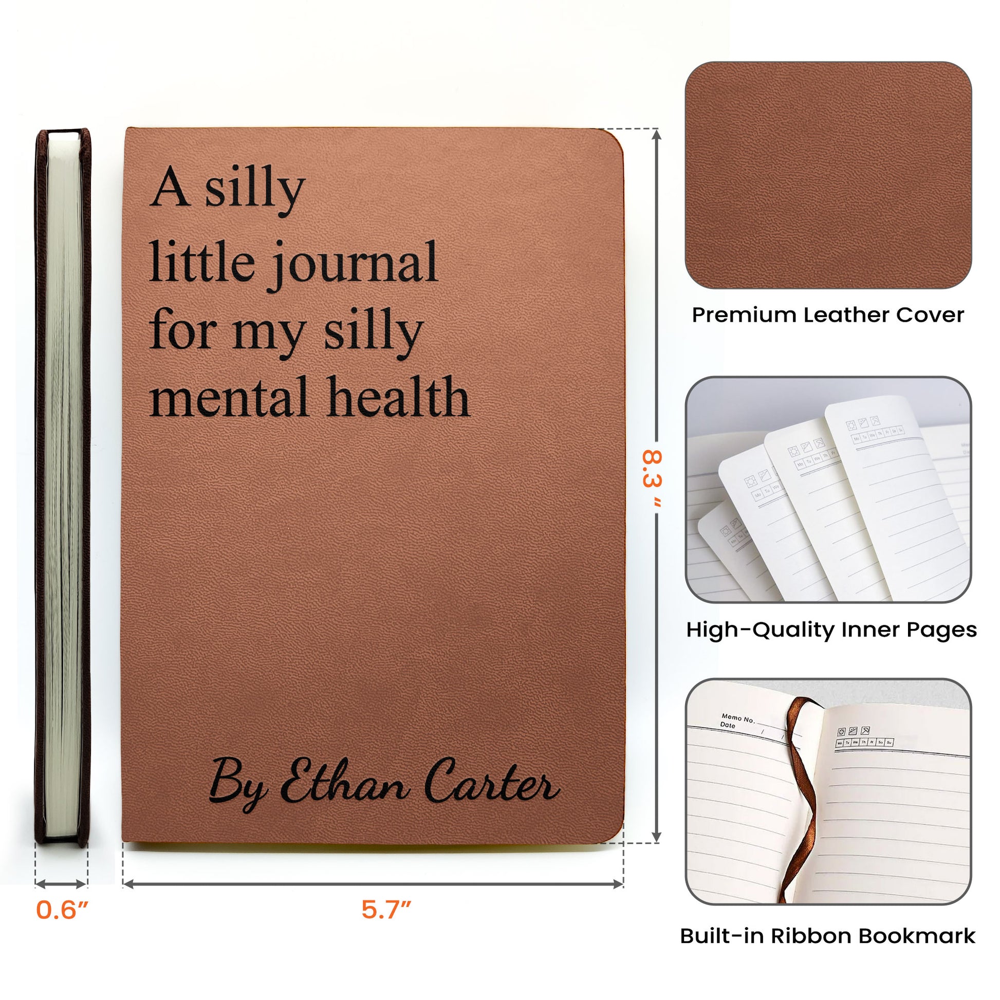 Personalized Journals for Adults with Humorous and Inspirational Quotes - Mental Health Support Stationery MagicInPrints