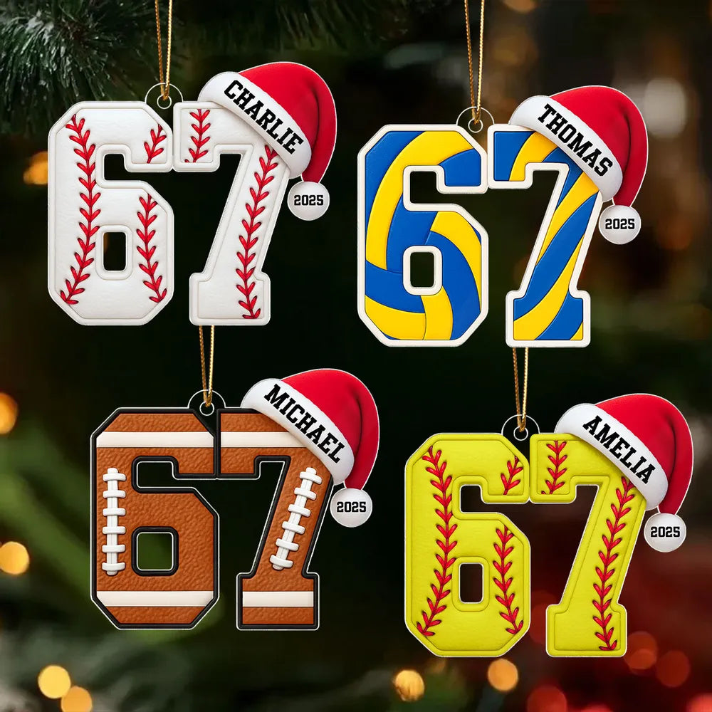Personalized Sports Number Ornament for Kids - Christmas Gift Ornament MagicInPrints