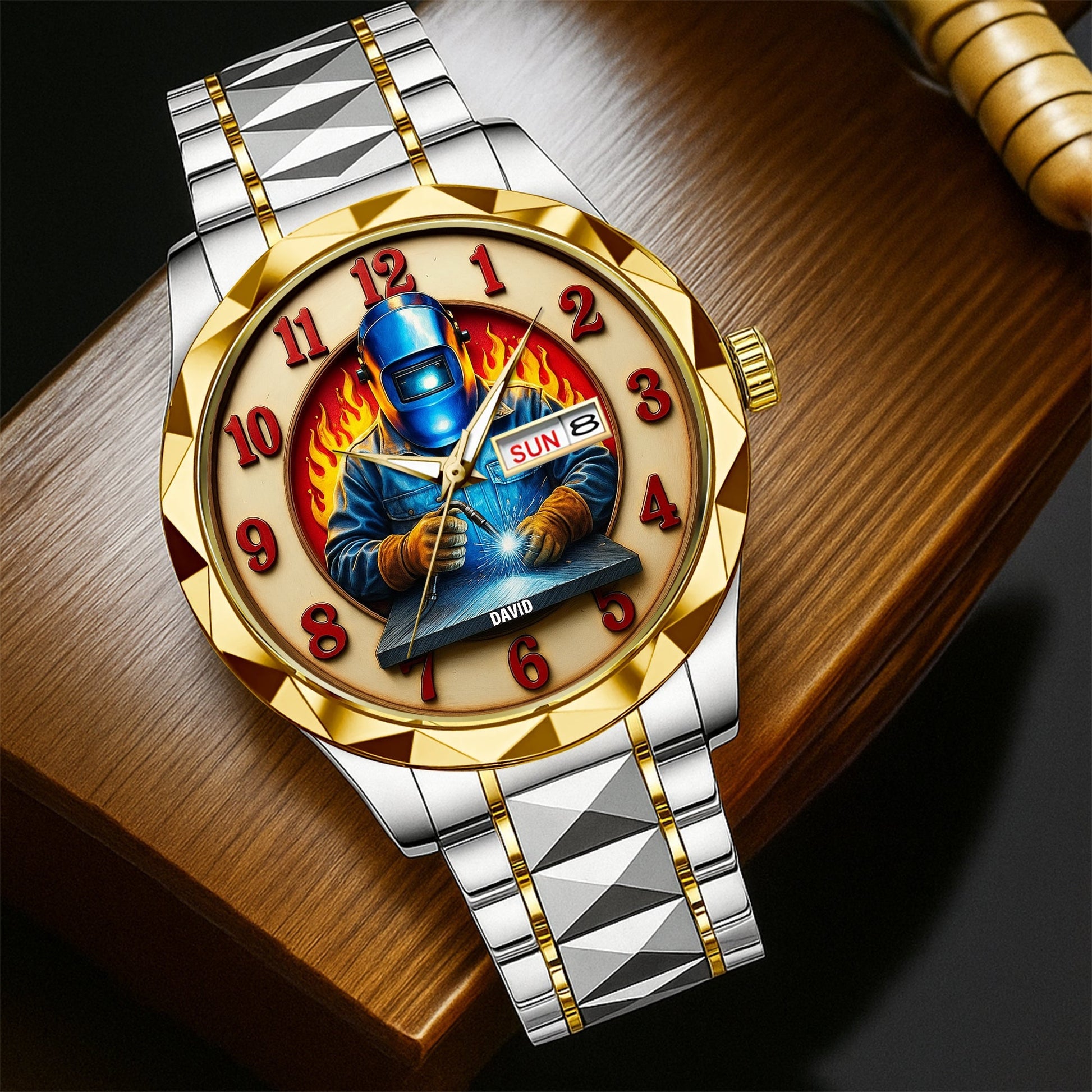 Crafted for the Creator: Personalized Stainless Steel Men's Watch for Welders - A Meaningful Gift Men's Watch MagicInPrints