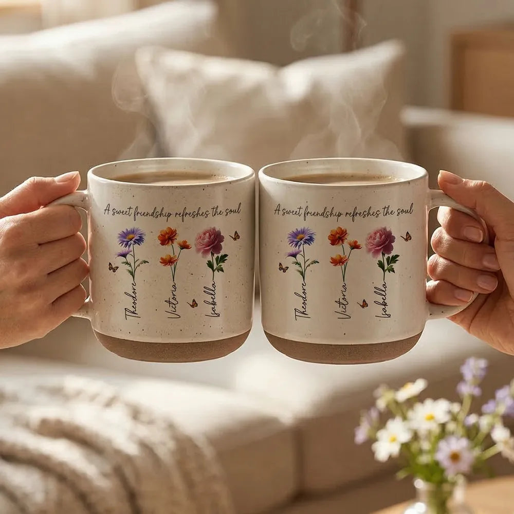 Personalized Friendship Mug for Friends with Floral Design - Thoughtful Gift Cup MagicInPrints