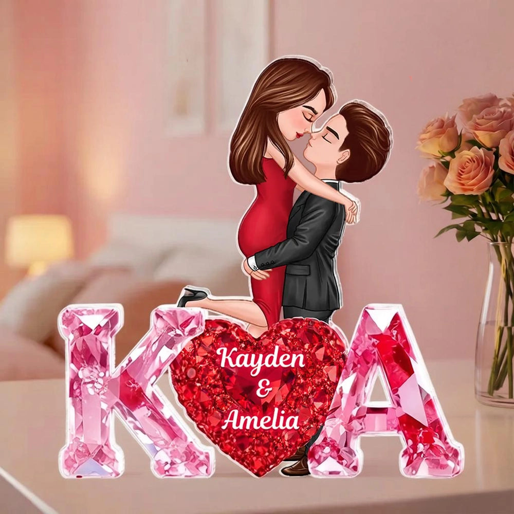 Personalized Couple Acrylic Plaque for Lovers with Names - Romantic Gift Plaque MagicInPrints