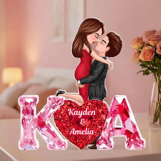 Personalized Couple Acrylic Plaque for Lovers with Names - Romantic Gift Plaque MagicInPrints