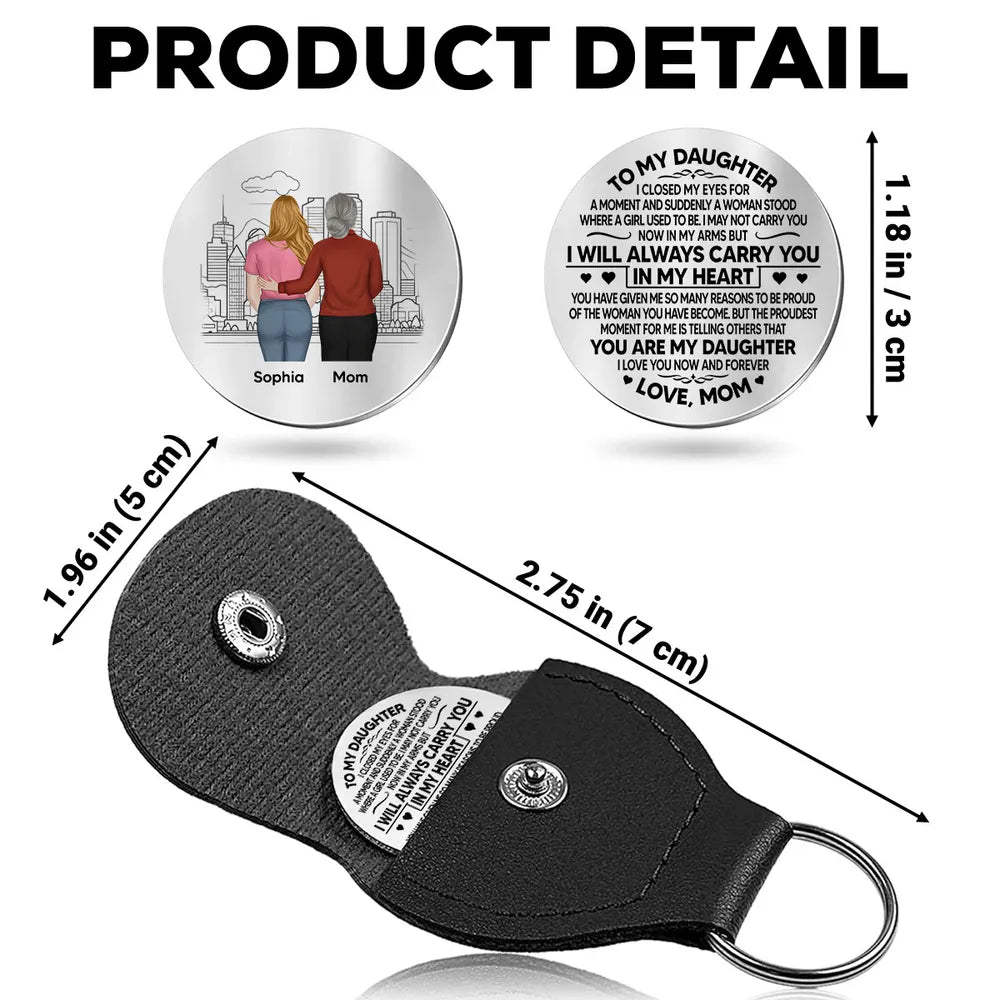 Personalized Leather Keychain for Daughter - Sentimental Gift from Mom Keychain MagicInPrints