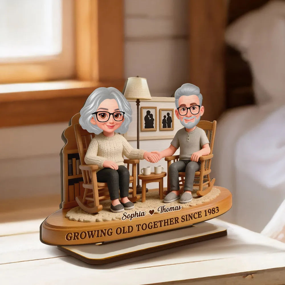 Personalized Elderly Couple Figurine for Anniversary - Sentimental Keepsake Plaque MagicInPrints