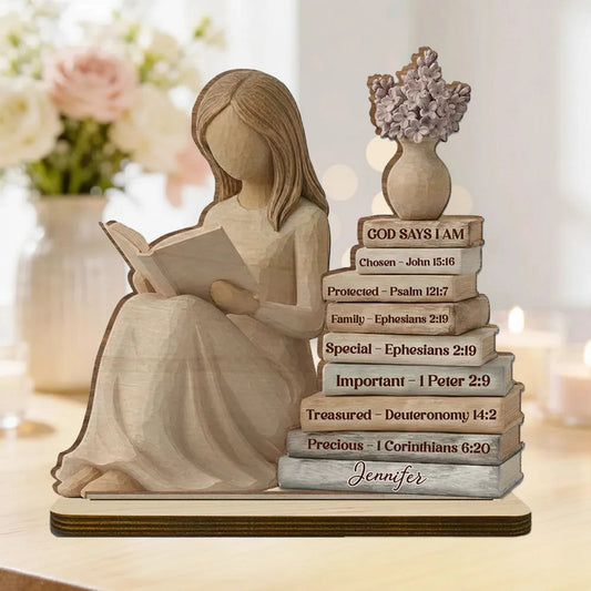 Personalized Wooden Sculpture for Women - Inspirational Christian Gift with Bible Verses Plaque MagicInPrints