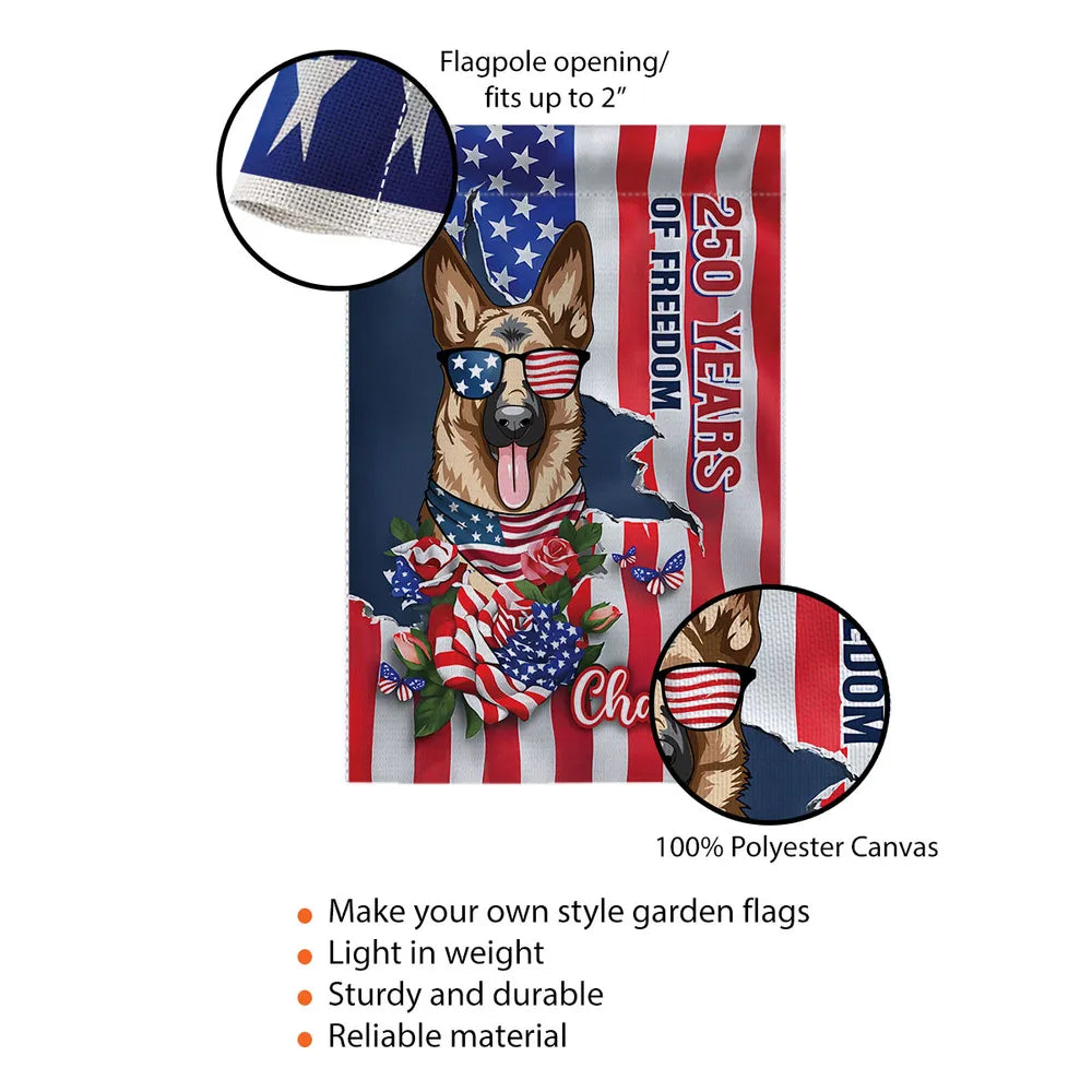 Personalized Patriotic Dog Garden Flag for Pet Lovers - Independence Day Decor Flag MagicInPrints