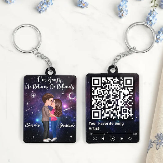 Personalized Couples Keychain with QR Code - Romantic Gift for Anniversaries Keychain MagicInPrints