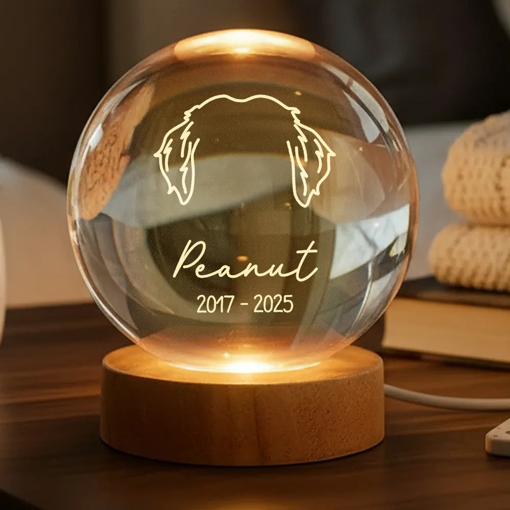 Personalized Pet Memorial Crystal Globe for Dog Lovers - Remembrance Keepsake Lamp MagicInPrints