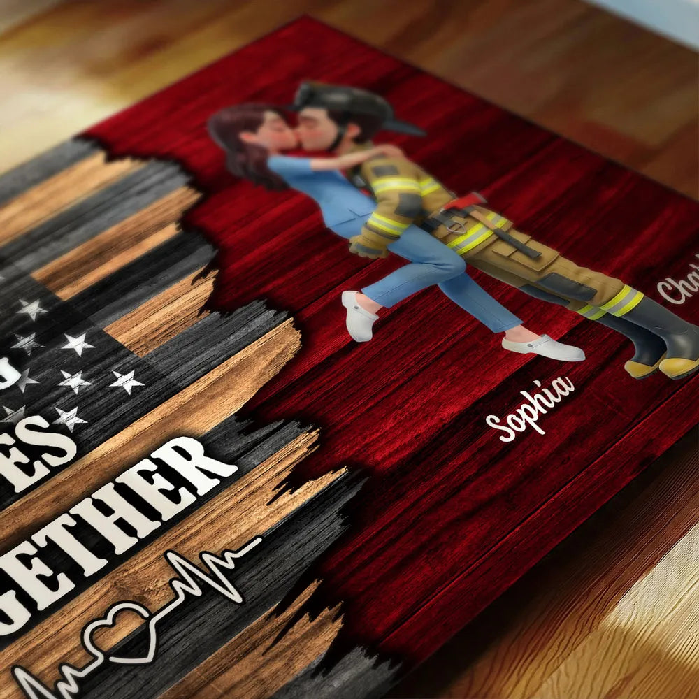 Personalized Couple Canvas Art for Police Officers - Romantic Home Decor Gift Poster or Canvas MagicInPrints