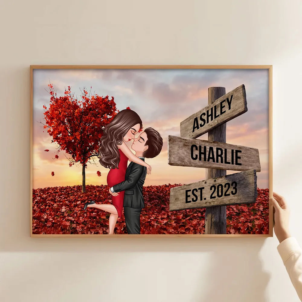 Personalized Couple Portrait Canvas for Romantic Gift - Anniversary or Wedding Keepsake Poster or Canvas MagicInPrints