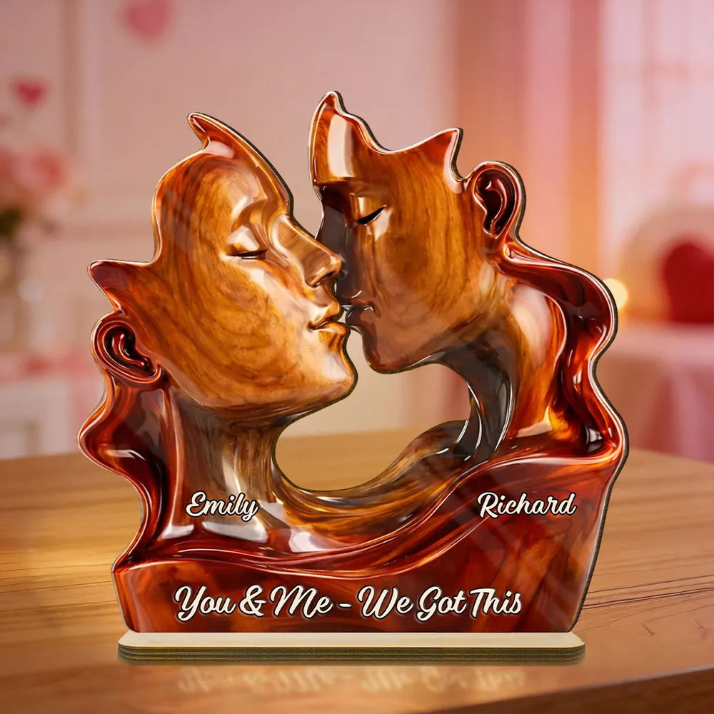 Personalized Couple Sculpture for Lovers - Romantic Home Decor Gift Plaque MagicInPrints