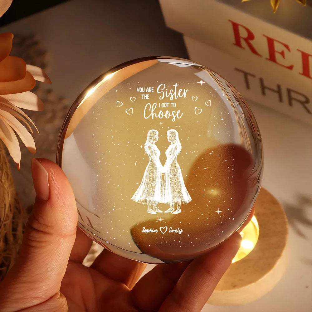 Personalized Sister Crystal Ball Lamp for Friends - Sentimental Gift Lamp MagicInPrints