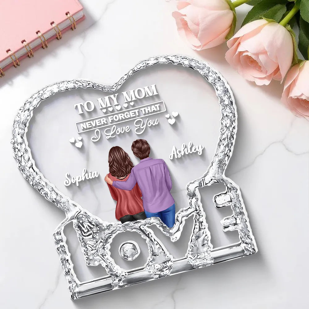Personalized Heart-Shaped Acrylic Plaque for Mom - Sentimental Gift for Mother's Day Plaque MagicInPrints