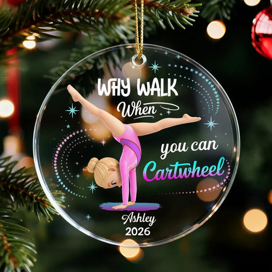 Personalized Gymnastics Christmas Ornament for Kids - Custom Name Decoration Ornament MagicInPrints