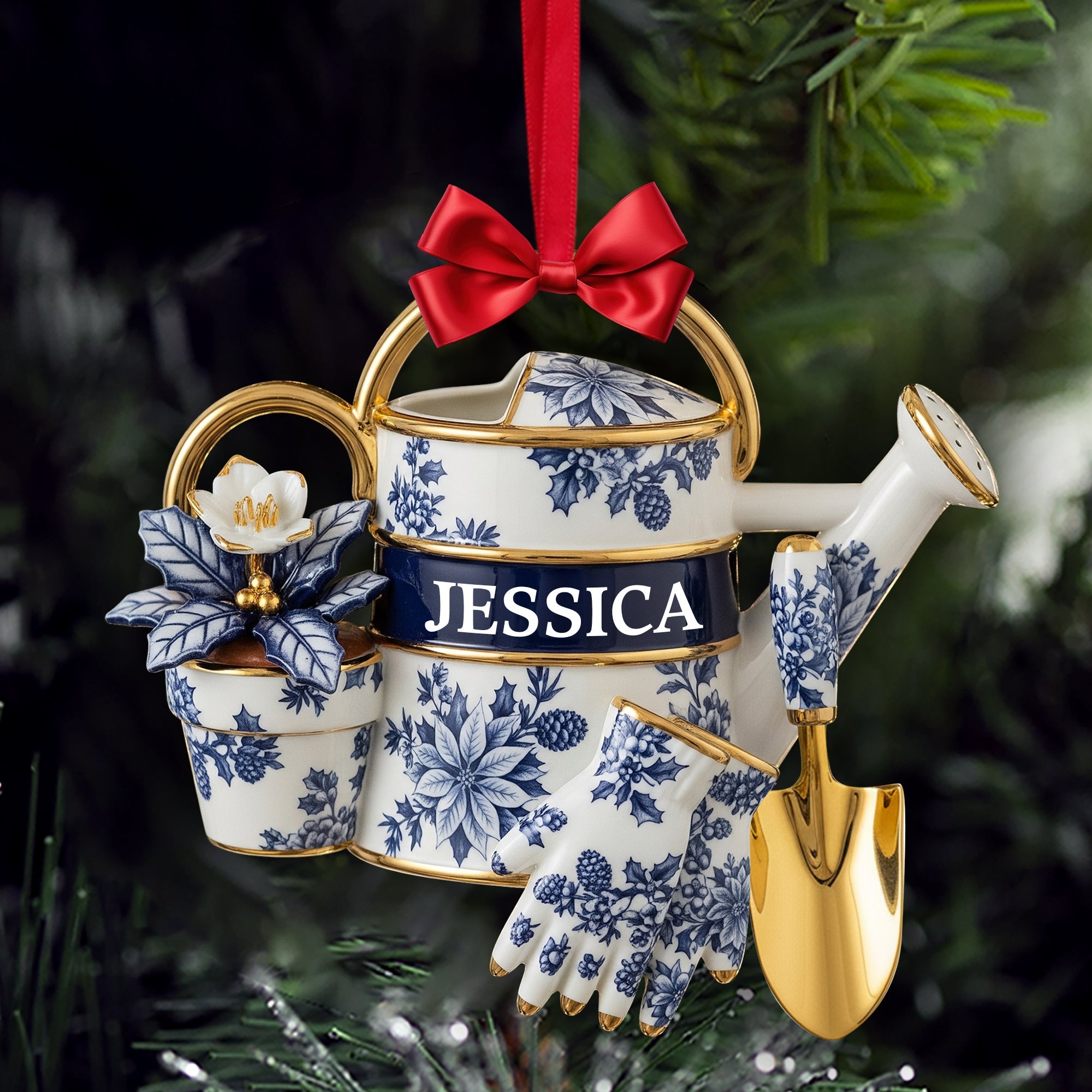 Grow Joy and Love - Personalized Garden Tools Acrylic Ornament - Custom Gift for Gardeners Ornament MagicInPrints