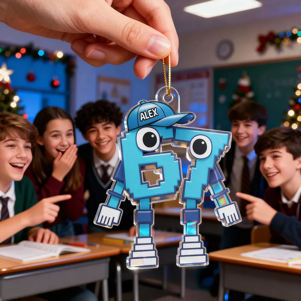 Personalized Cartoon Number Ornament for Kids - Fun Holiday Decoration Ornament MagicInPrints