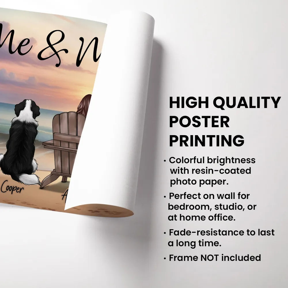Personalized Dog Lover Canvas Print for Pet Owners - Beach Scene Poster or Canvas MagicInPrints