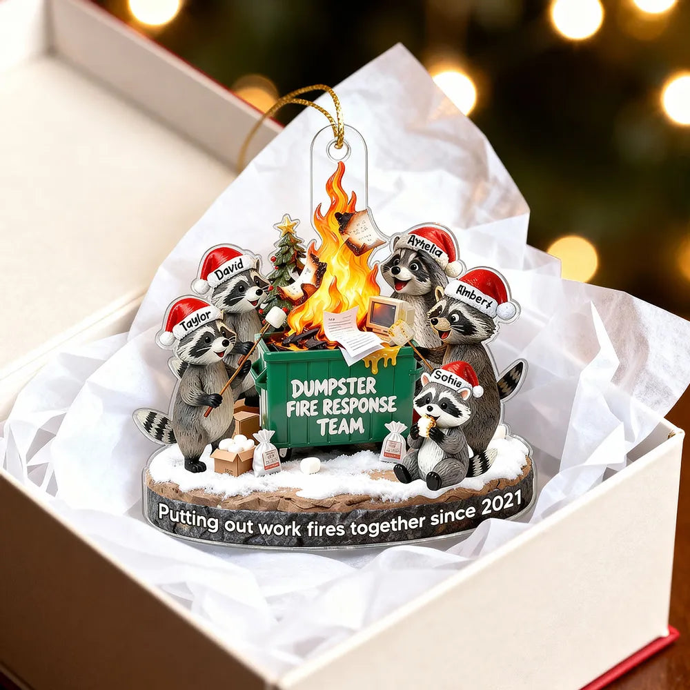 Personalized Raccoon Christmas Ornament for Coworkers - Humorous Holiday Gift Ornament MagicInPrints