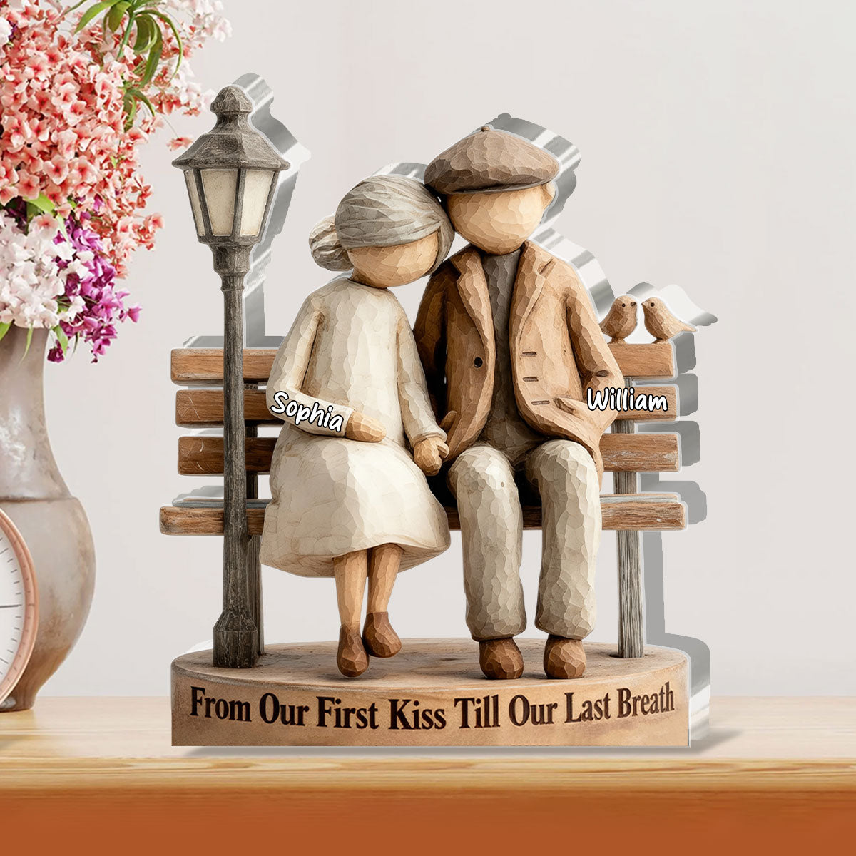 Personalized Couple Wooden Sculpture for Anniversary - Sentimental Gift Plaque MagicInPrints