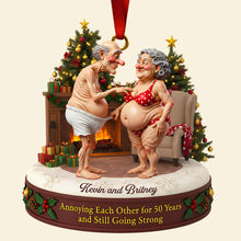 Load image into Gallery viewer, Annoying Each Other for 50 Years and Still Going Strong - Personalized Old Couple Christmas Ornament Ornament MagicInPrints
