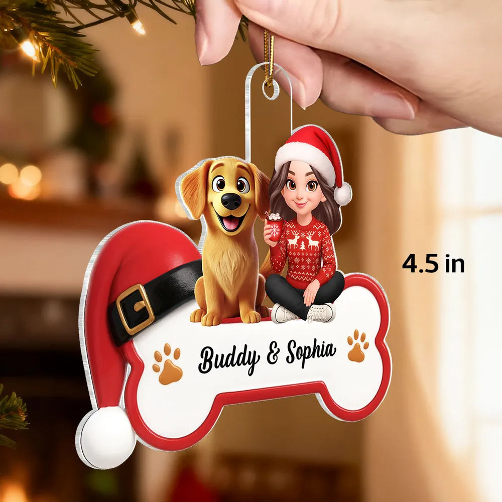 Personalized Christmas Ornament for Dog Lovers - Custom Name Holiday Decoration Ornament MagicInPrints