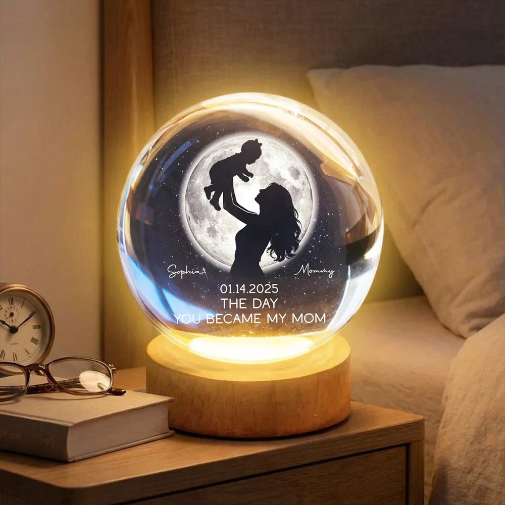 Personalized Crystal Night Light for Mothers - Sentimental Gift for Mom's Special Day Lamp MagicInPrints