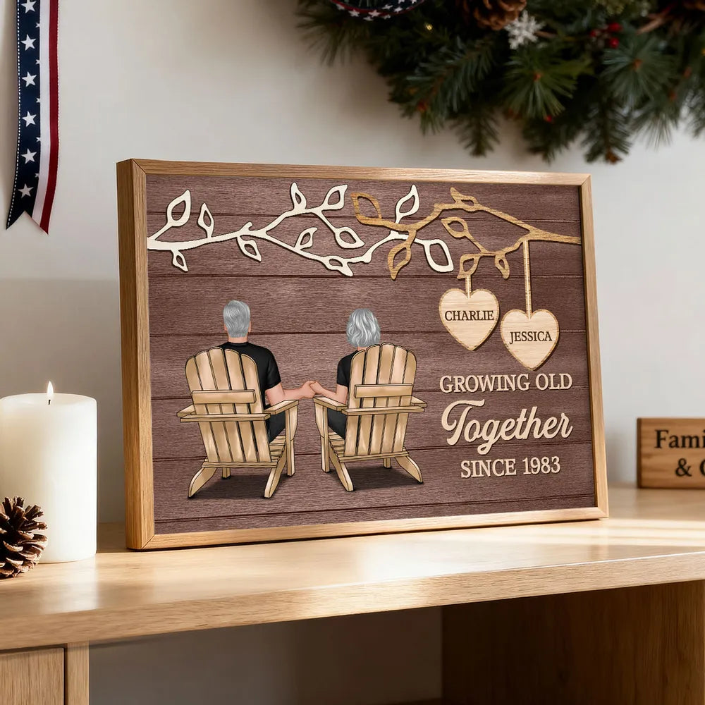 Personalized Anniversary Canvas for Couples - Growing Old Together Since 1983 Poster or Canvas MagicInPrints