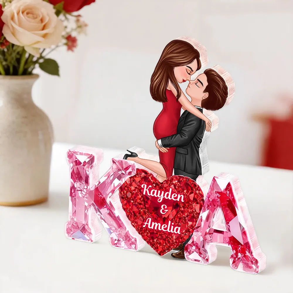 Personalized Couple Acrylic Plaque for Lovers with Names - Romantic Gift Plaque MagicInPrints