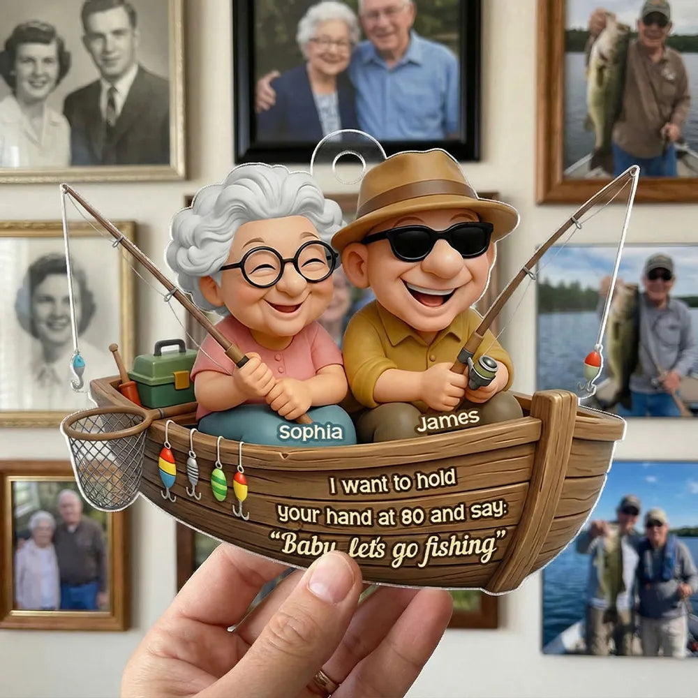 Personalized Fishing Couple Ornament for Grandparents - Anniversary Gift Ornament MagicInPrints