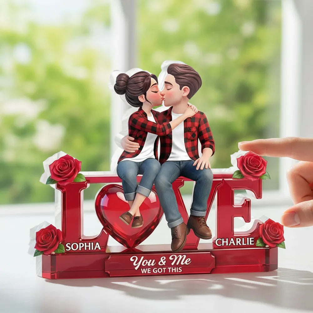 Personalized Couple Figurine Romantic Decor Gift - Anniversary or Valentine's Day Plaque MagicInPrints