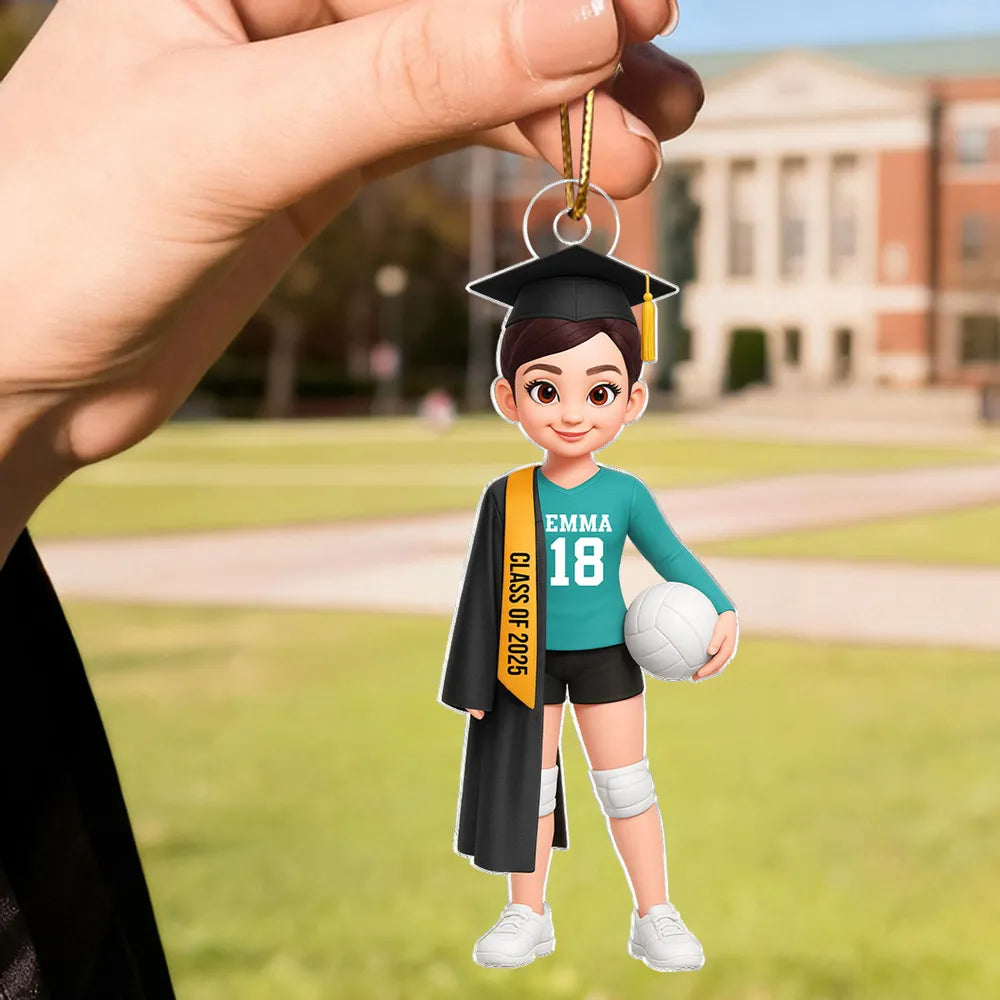 Personalized Graduation Volleyball Player Ornament for Class of 2025 - Perfect for Graduates Ornament MagicInPrints