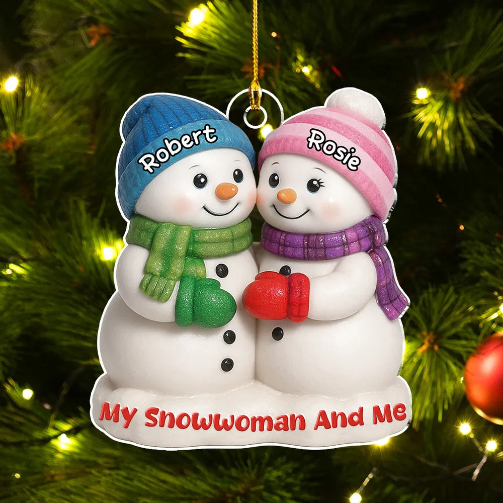 Personalized Snowman Couple Ornament for Christmas - Custom Names Ornament MagicInPrints