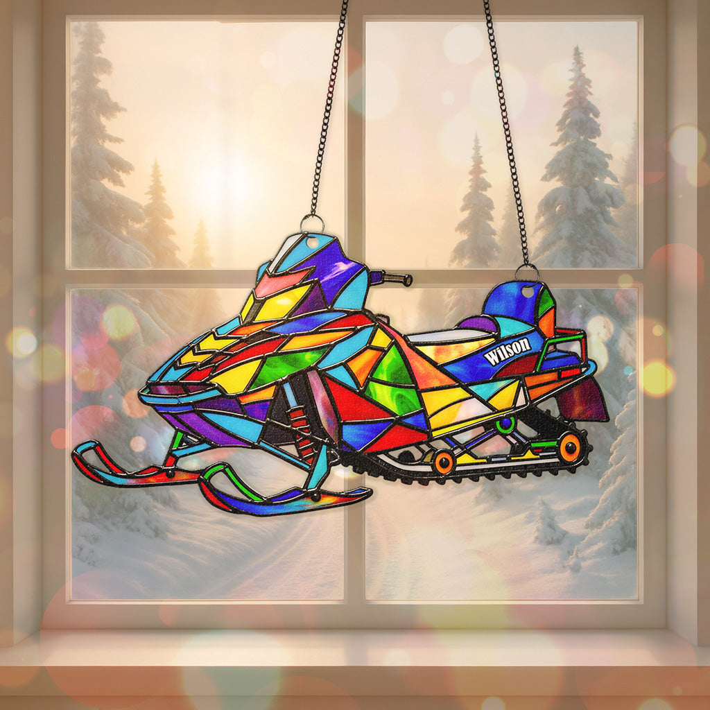 Ignite Your Passion – Custom Snowmobile Suncatcher - Perfect Personalized Gift for Snowmobile Lovers Ornament MagicInPrints