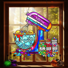 Load image into Gallery viewer, “Get Spooky in the Kitchen!” - Spooky Baking Suncatcher, Personalized Gift for Baking Lovers Ornament PopCulturePrints
