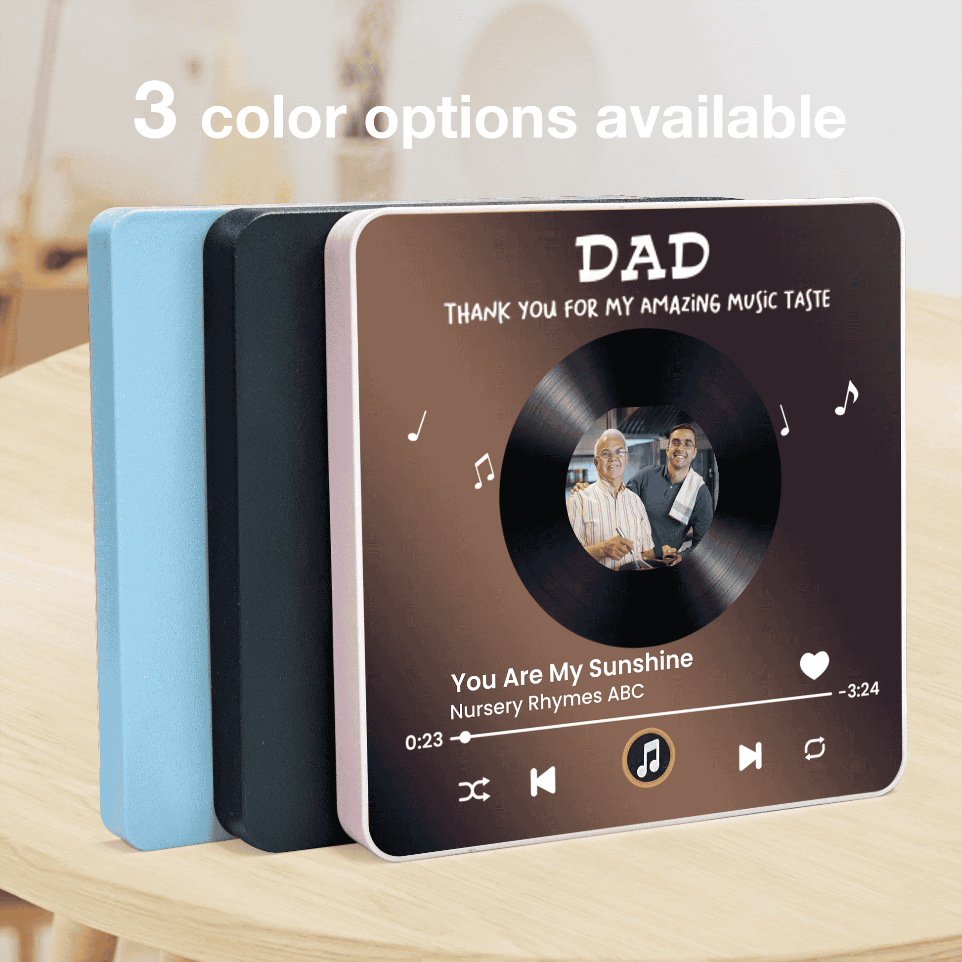Personalized Music Plaque for Dad - Custom Vinyl Record Photo Gift - Father's Day Fridge Magnet MagicInPrints