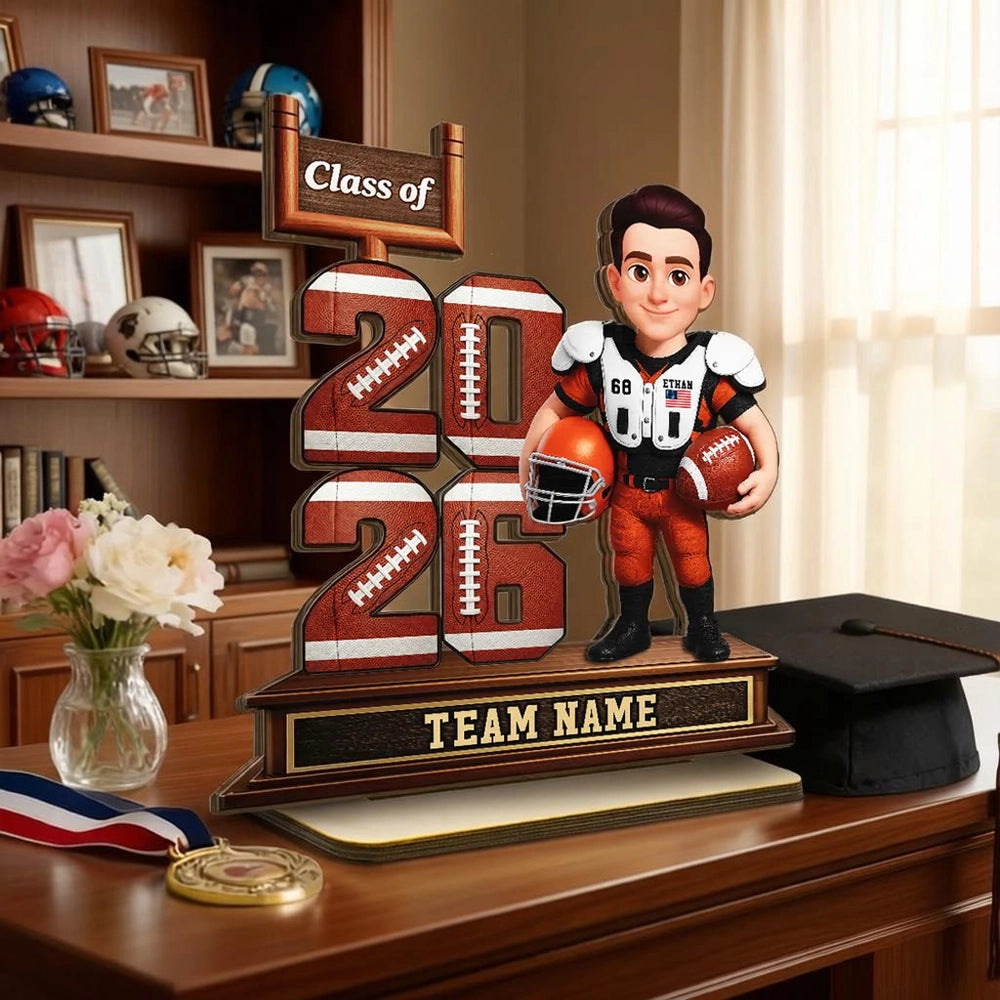 Custom Football Graduation Plaque for Class of 2026 - Personalized Team Gift Plaque MagicInPrints