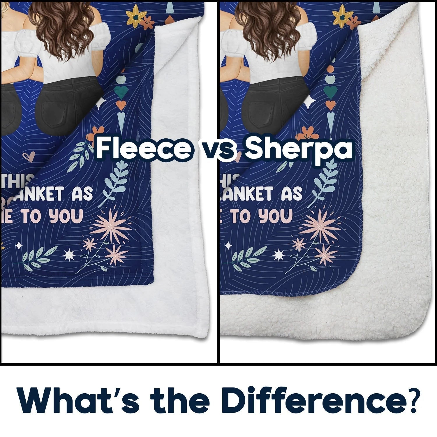 Personalized Sister Blanket - Cozy Gift with Custom Names - Holiday Sentiment Blanket MagicInPrints