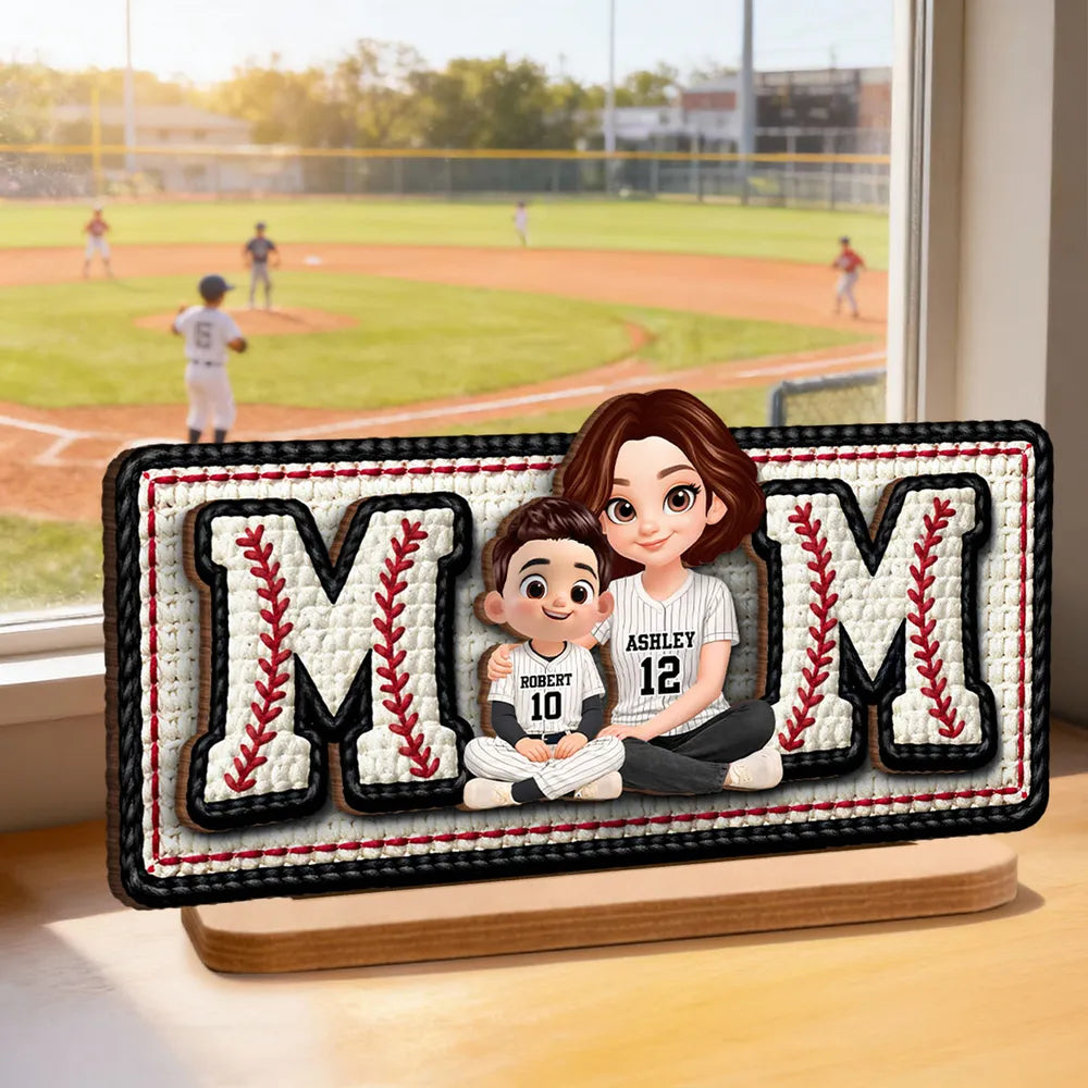 Personalized Baseball Mom LED Lamp for Family - Perfect Gift for Mother's Day Plaque MagicInPrints