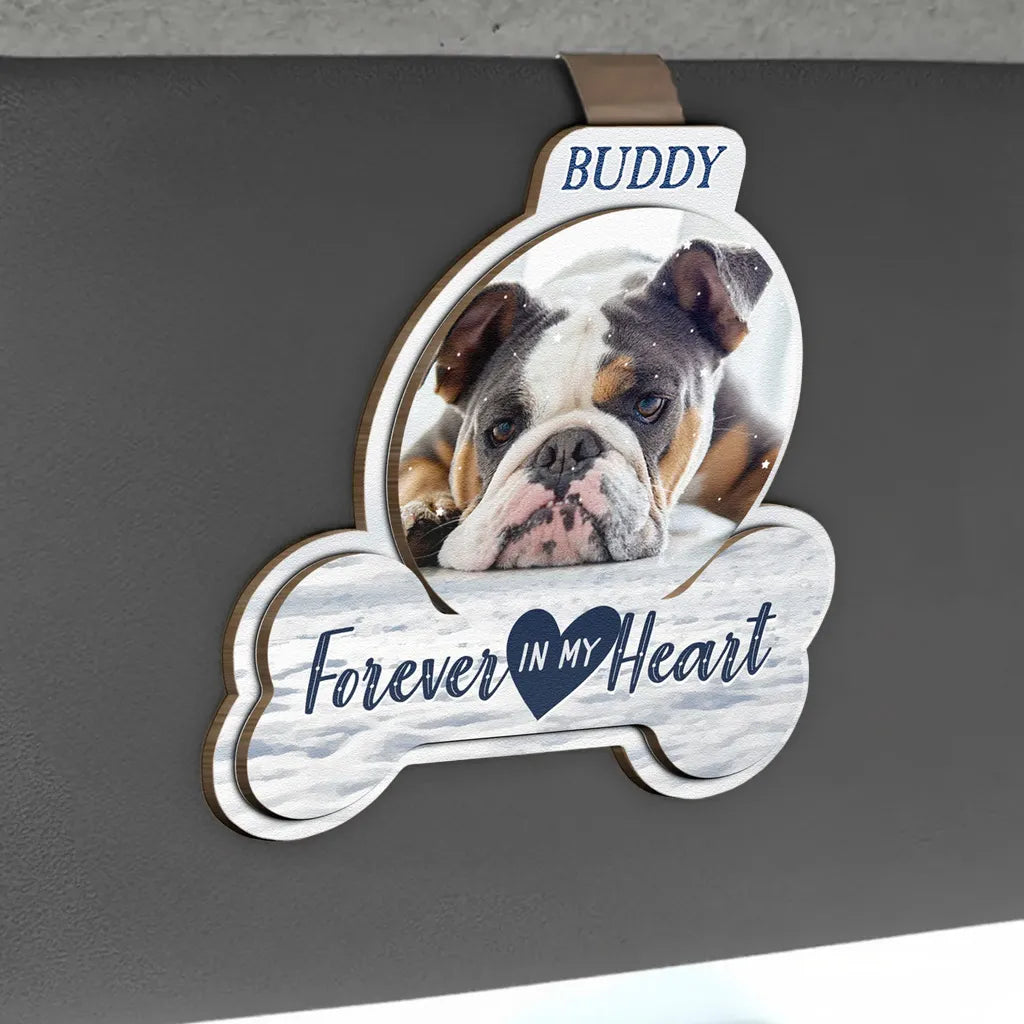 Personalized Dog Memorial Car Ornament for Pet Lovers - Forever in My Heart Tribute Car Hanger MagicInPrints