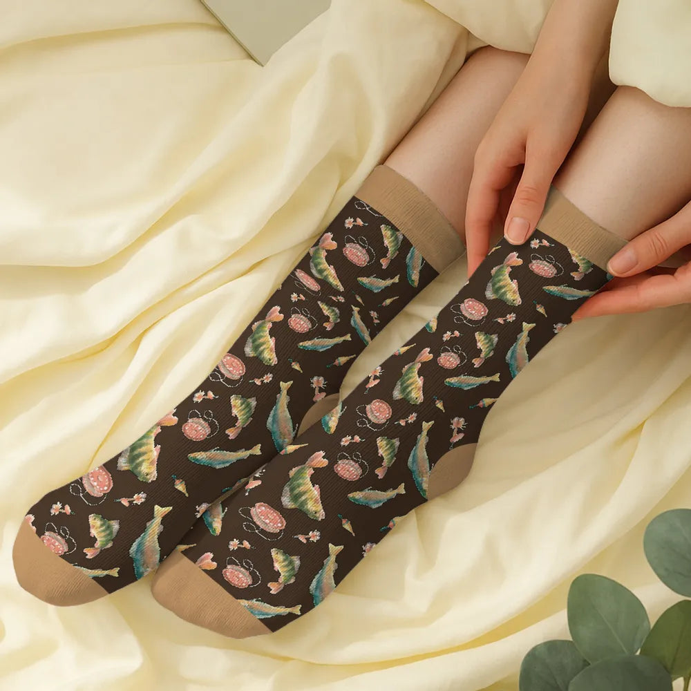 Custom Fishing Socks for Men with Fish Design - Perfect Gift for Anglers Socks MagicInPrints
